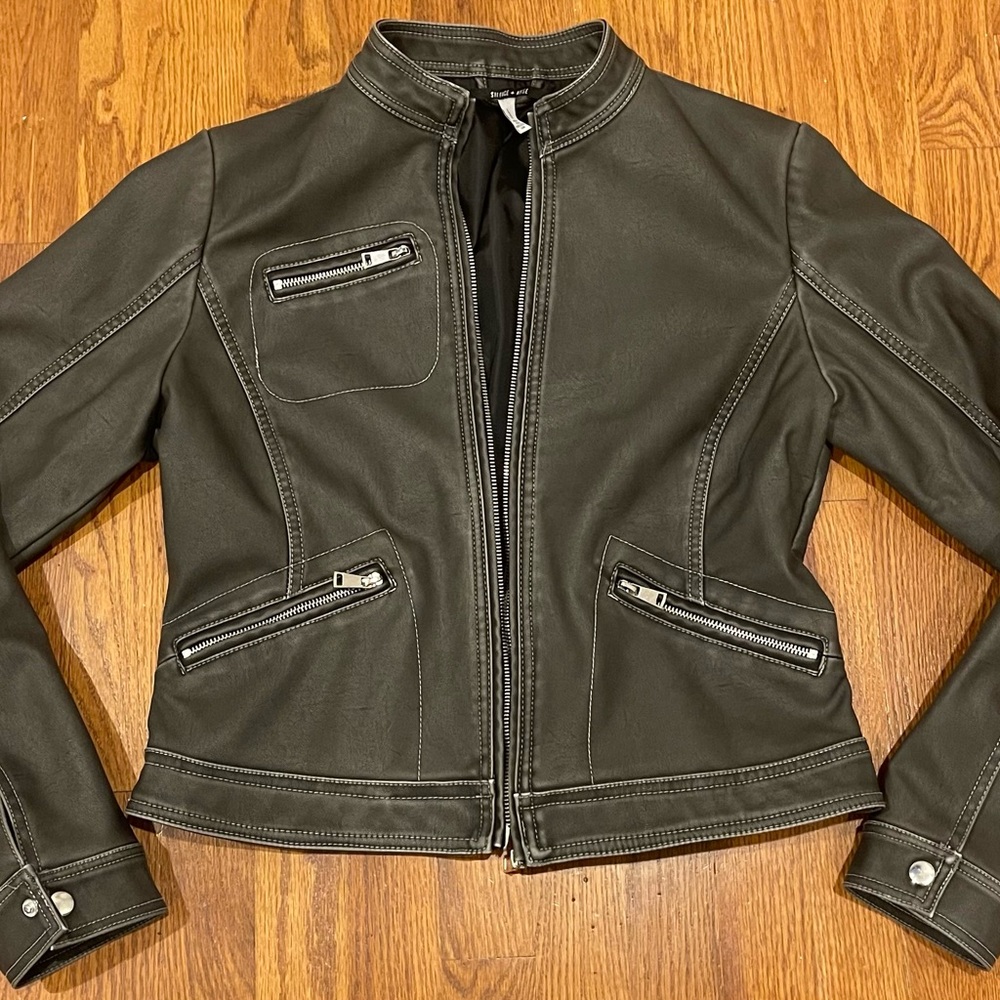 Grey Leather Jacket